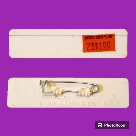 NEW OLD STOCK - VTG DYMO Plastic Name Tags - Reusable Lot of 10 - Picture 2 of 2